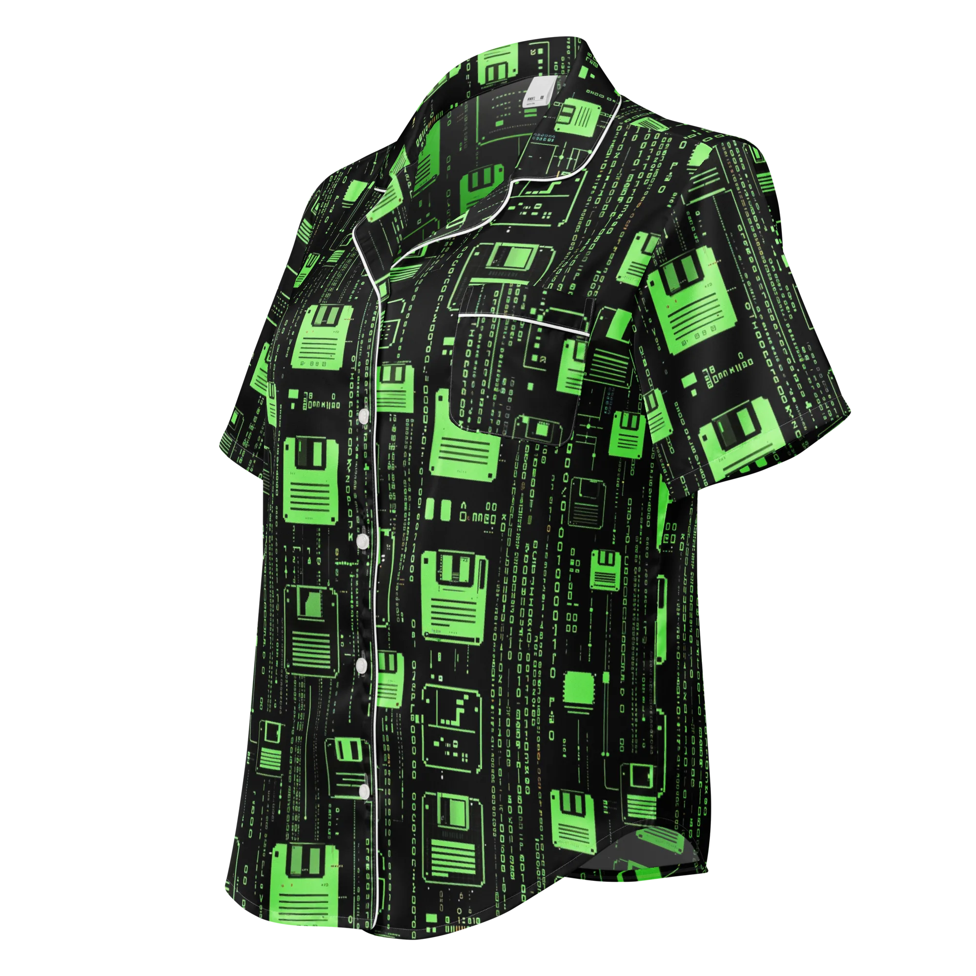 Neon Archive on Women's Short Sleeve Pajama Top — Left Front