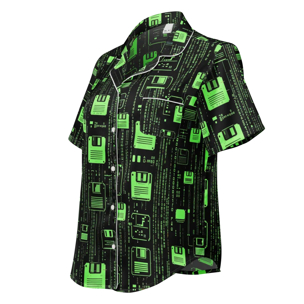 Neon Archive on Women's Short Sleeve Pajama Top — Left Front