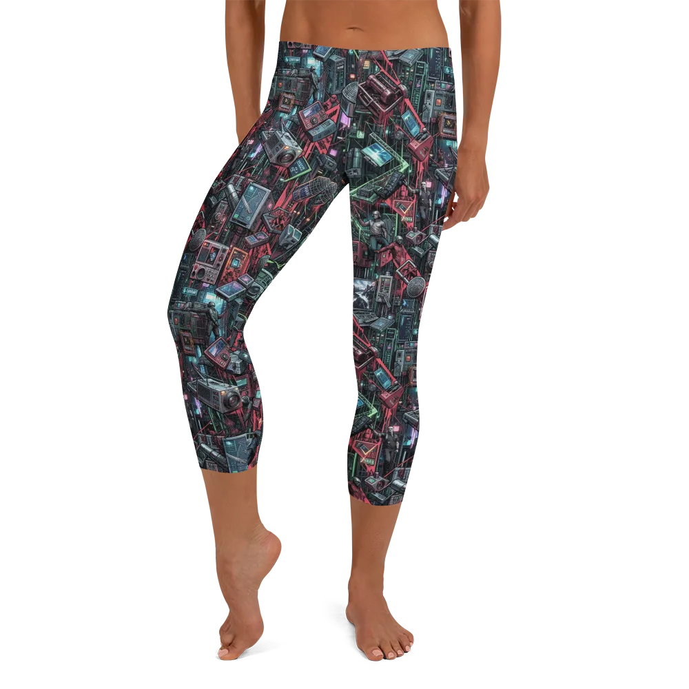 Circuit Catacomb on Capri Leggings — Front