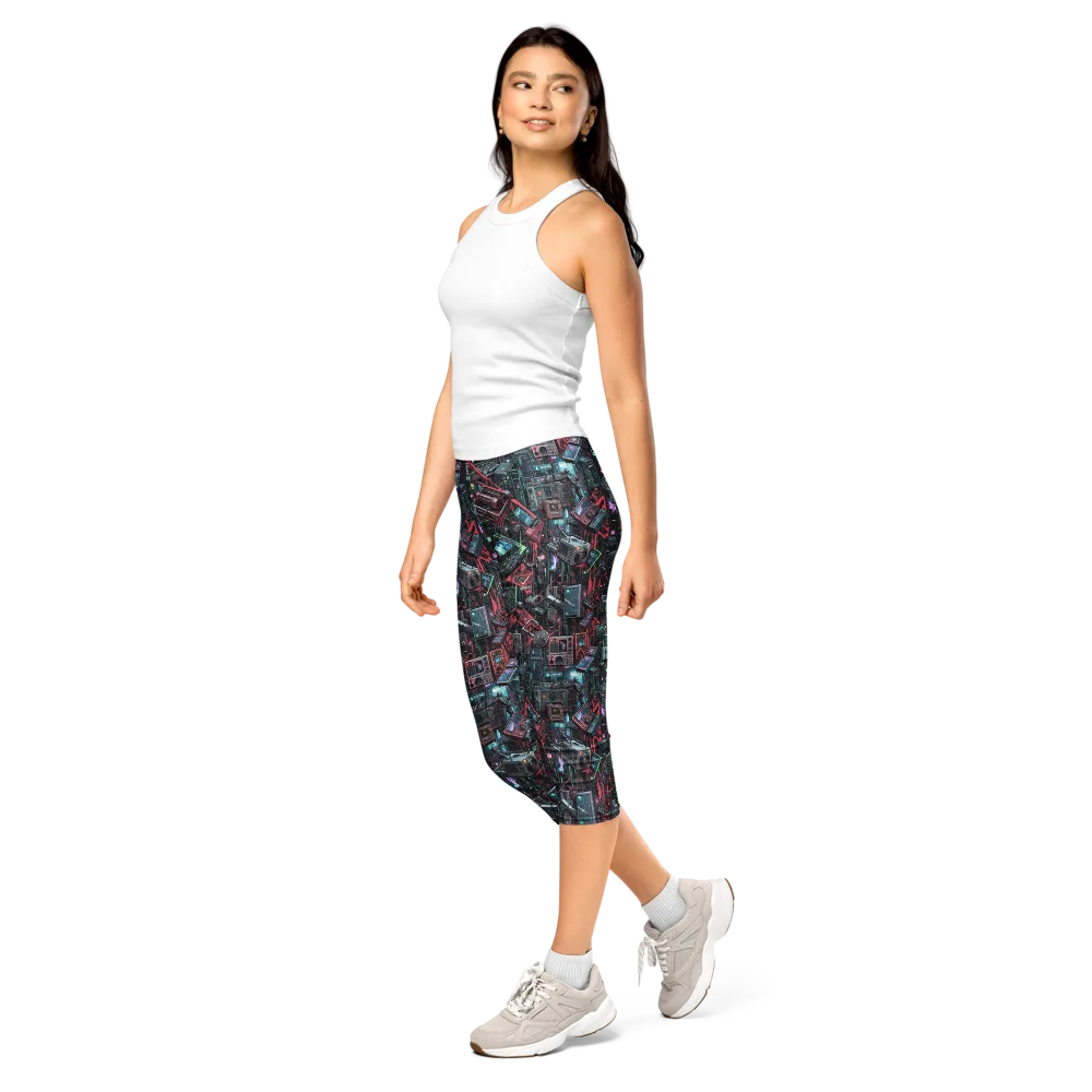 Circuit Catacomb on Capri Leggings — Left Front