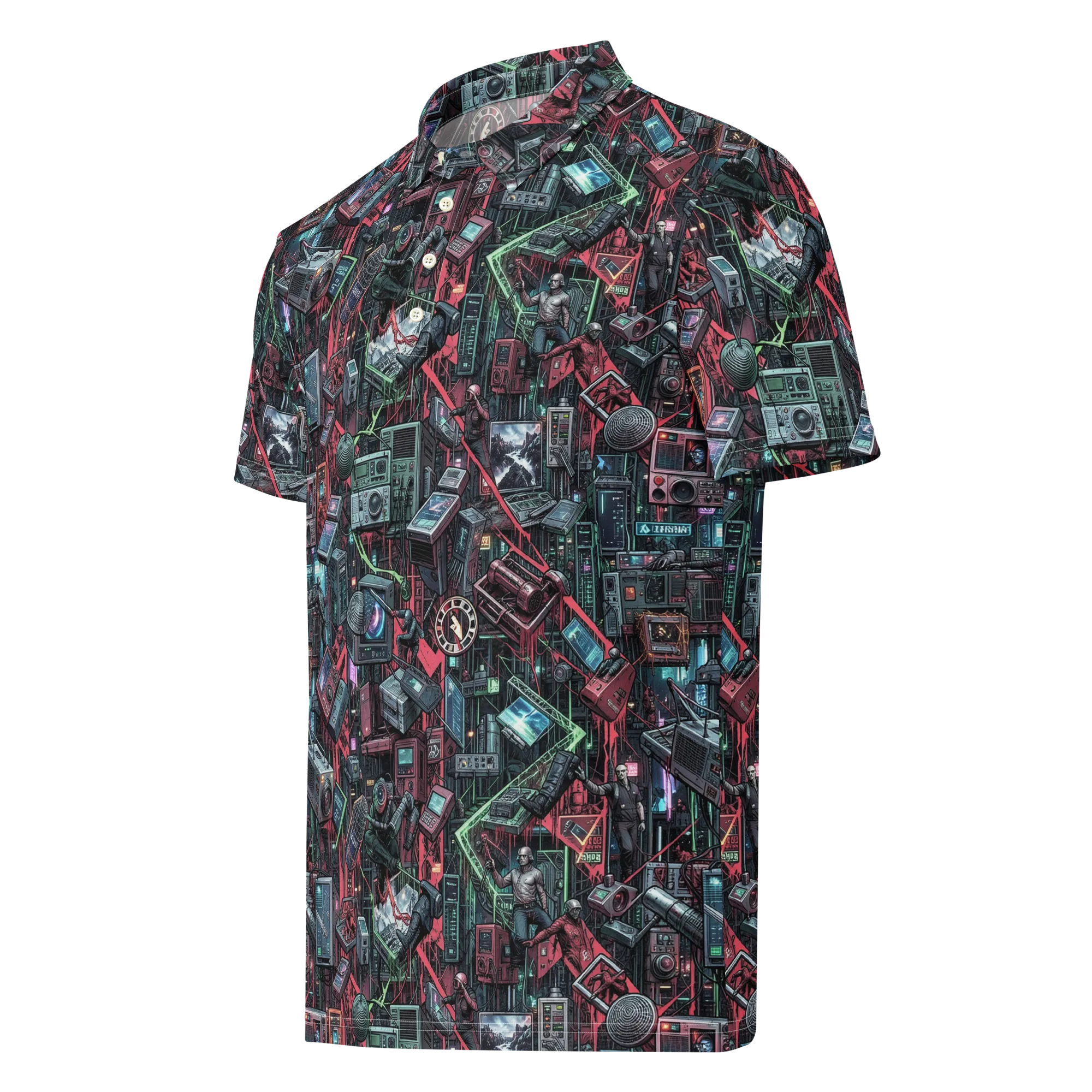 Circuit Catacomb on Men's Slim Fit Polo Shirt — Left Front