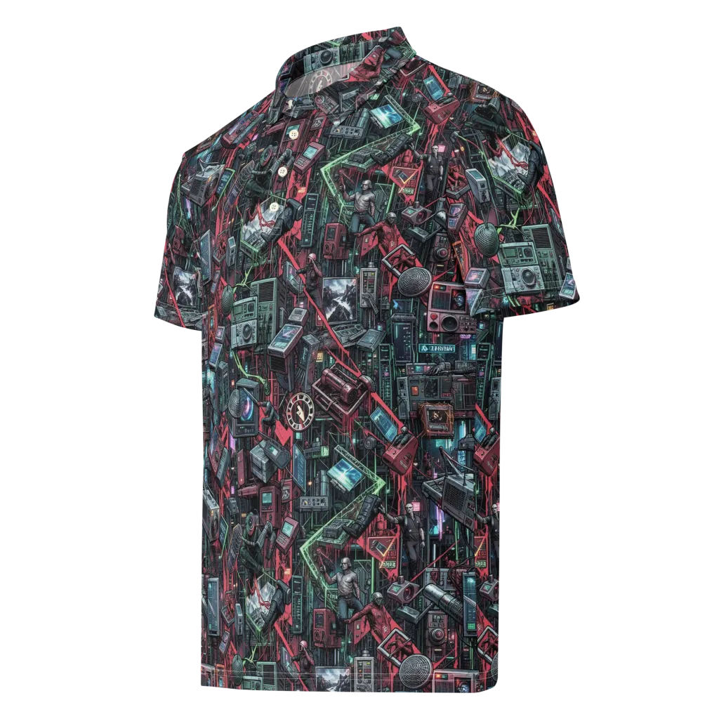 Circuit Catacomb on Men's Slim Fit Polo Shirt — Left Front