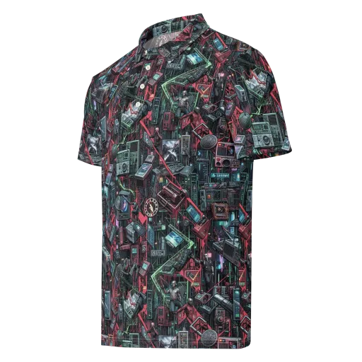Circuit Catacomb on a Men's Slim Fit Polo Shirt