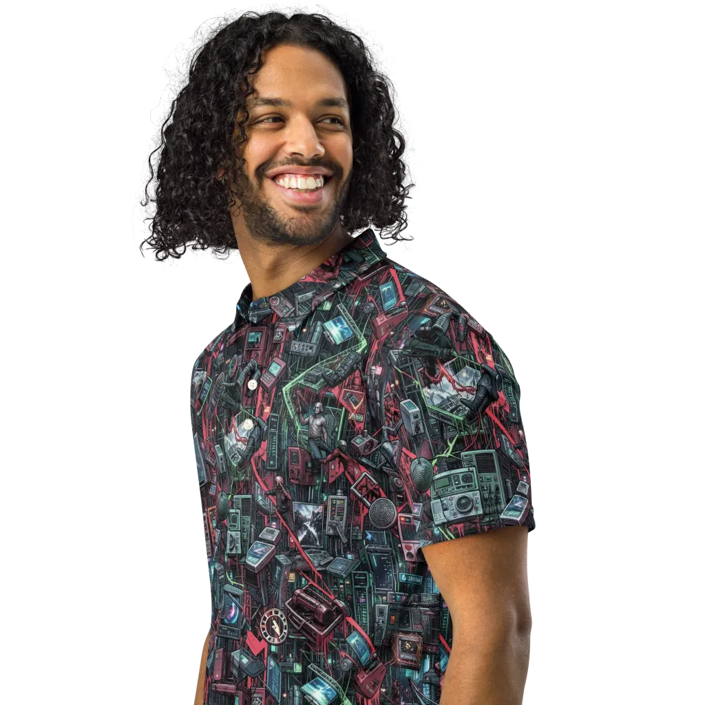 Circuit Catacomb on Men's Slim Fit Polo Shirt — Left Front