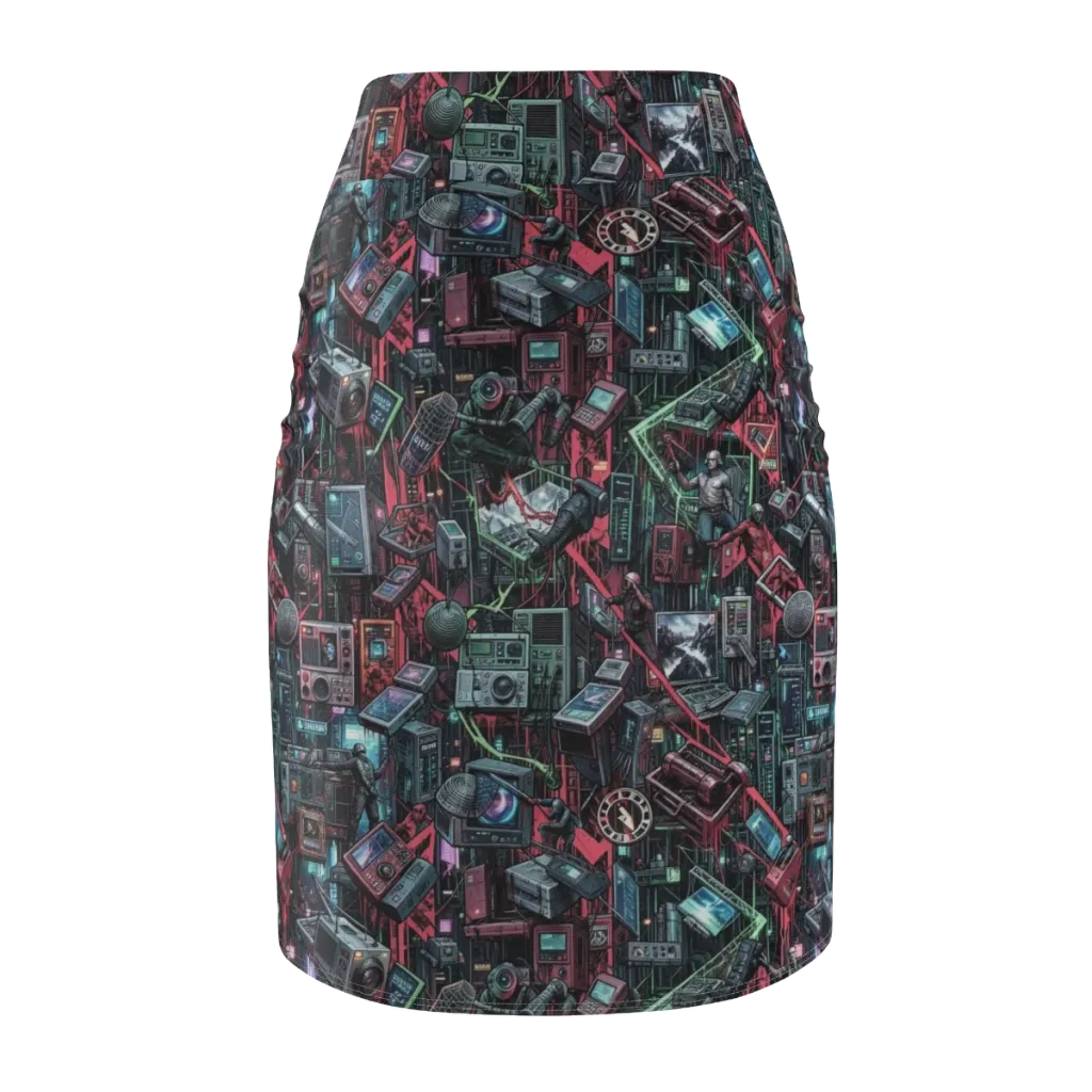 Circuit Catacomb on Pencil Skirt — Back