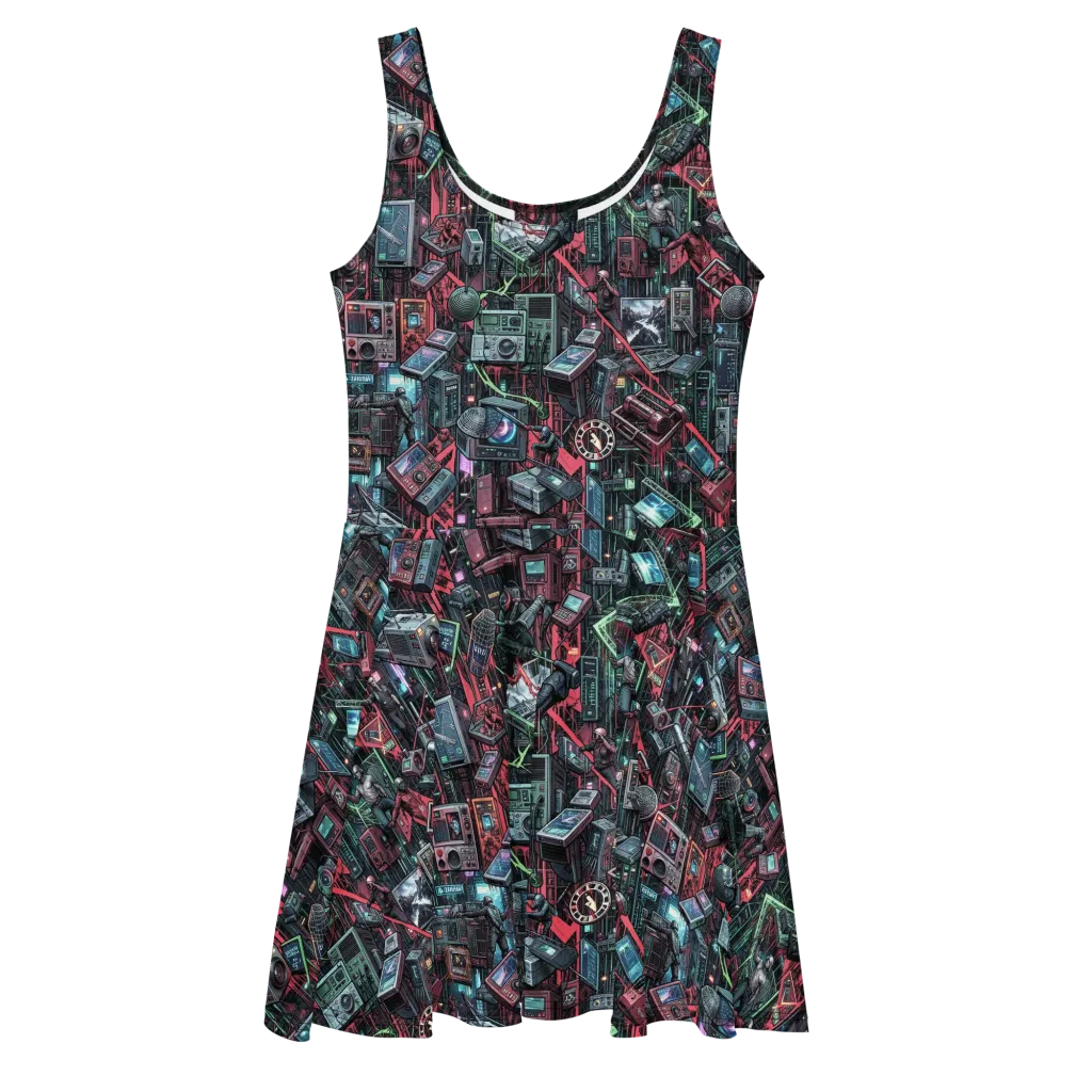 Circuit Catacomb on Skater Dress — Front