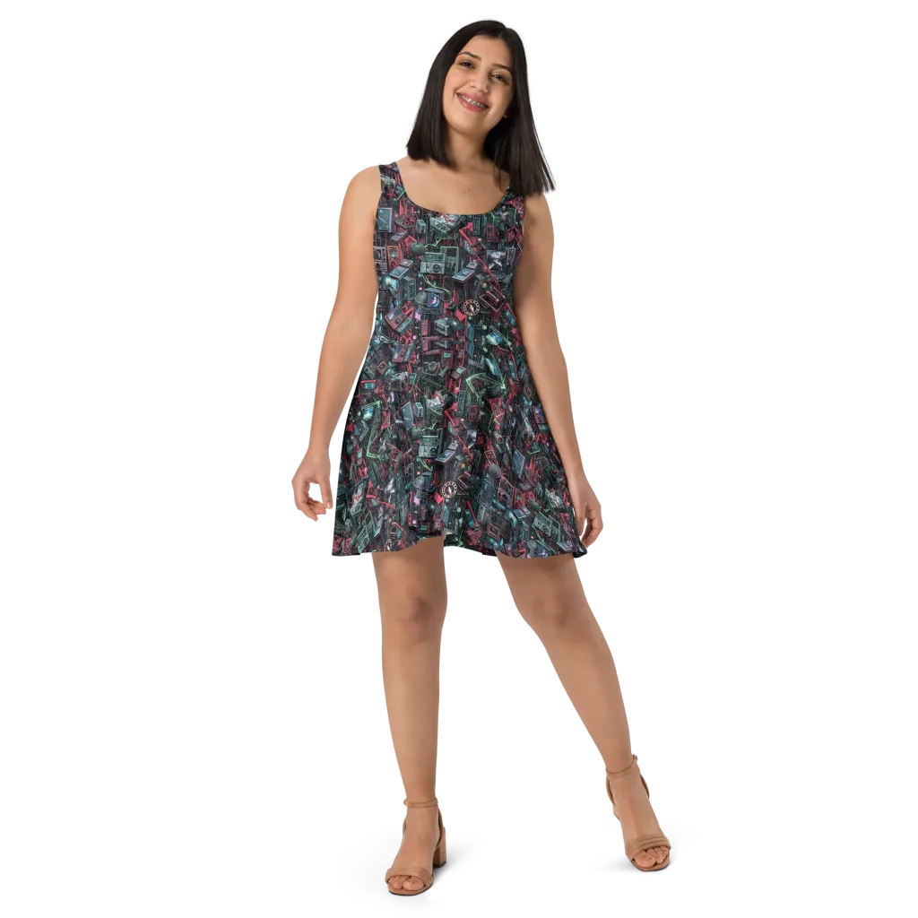 Circuit Catacomb on Skater Dress — Front