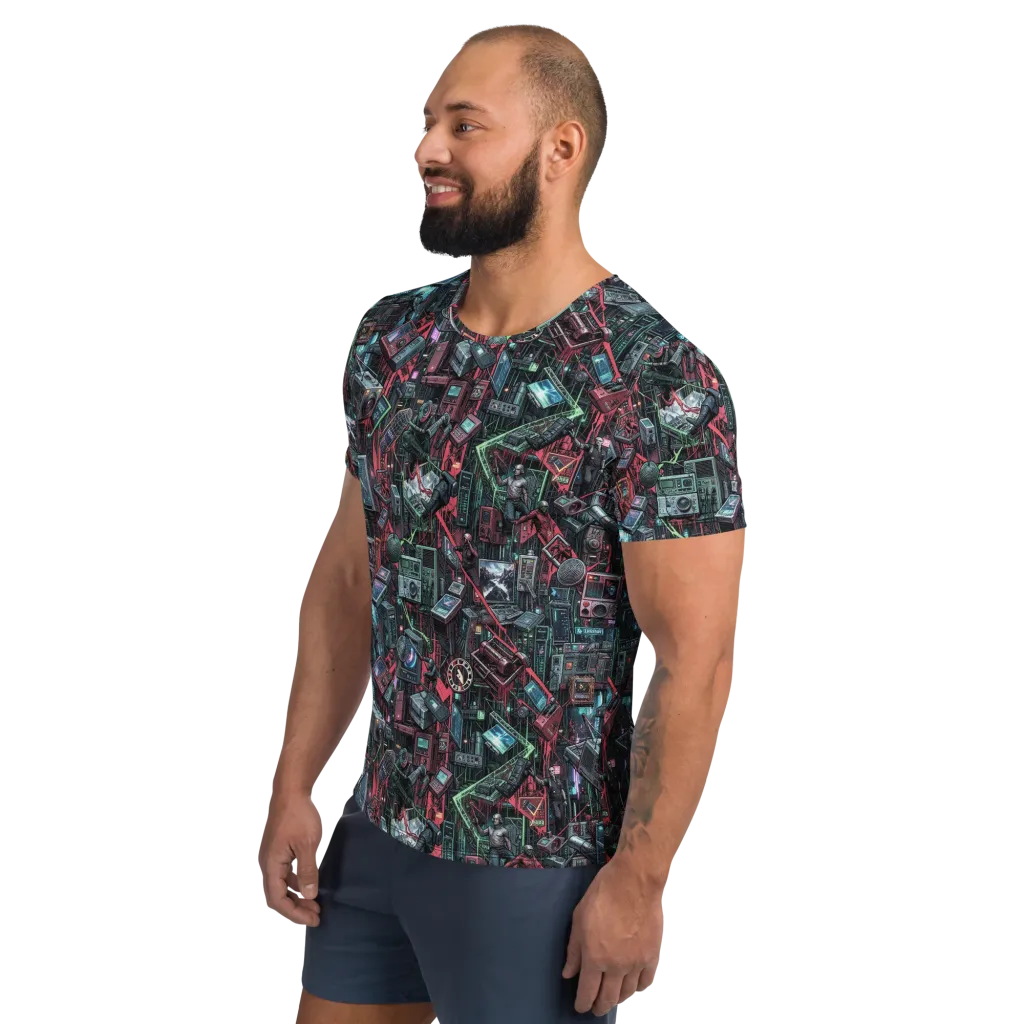 Circuit Catacomb on Men's Athletic T-Shirt — Left