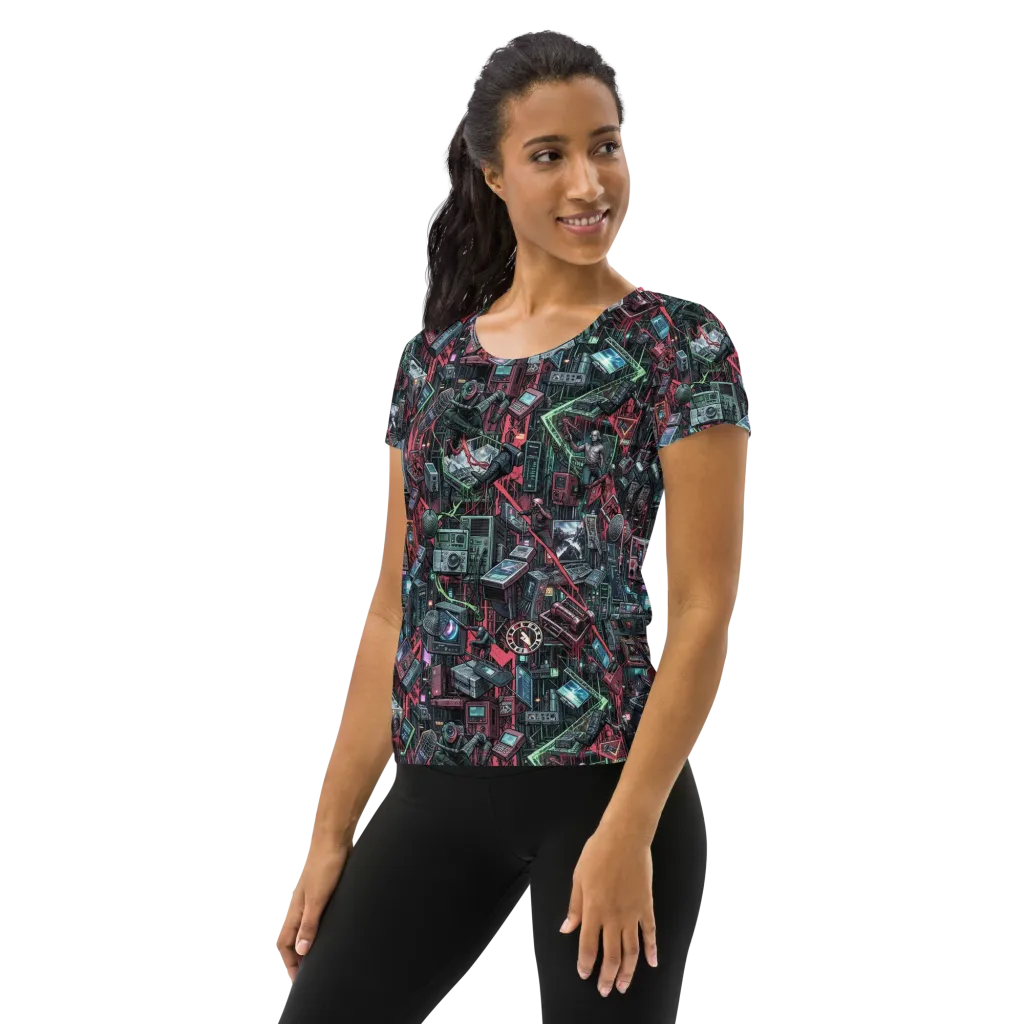 Circuit Catacomb on Women's Athletic T-Shirt — Left