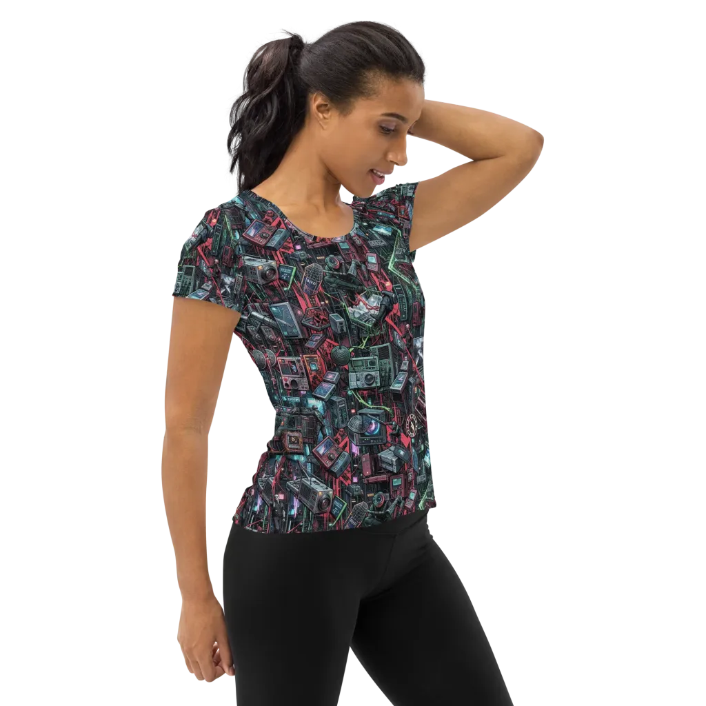 Circuit Catacomb on Women's Athletic T-Shirt — Right