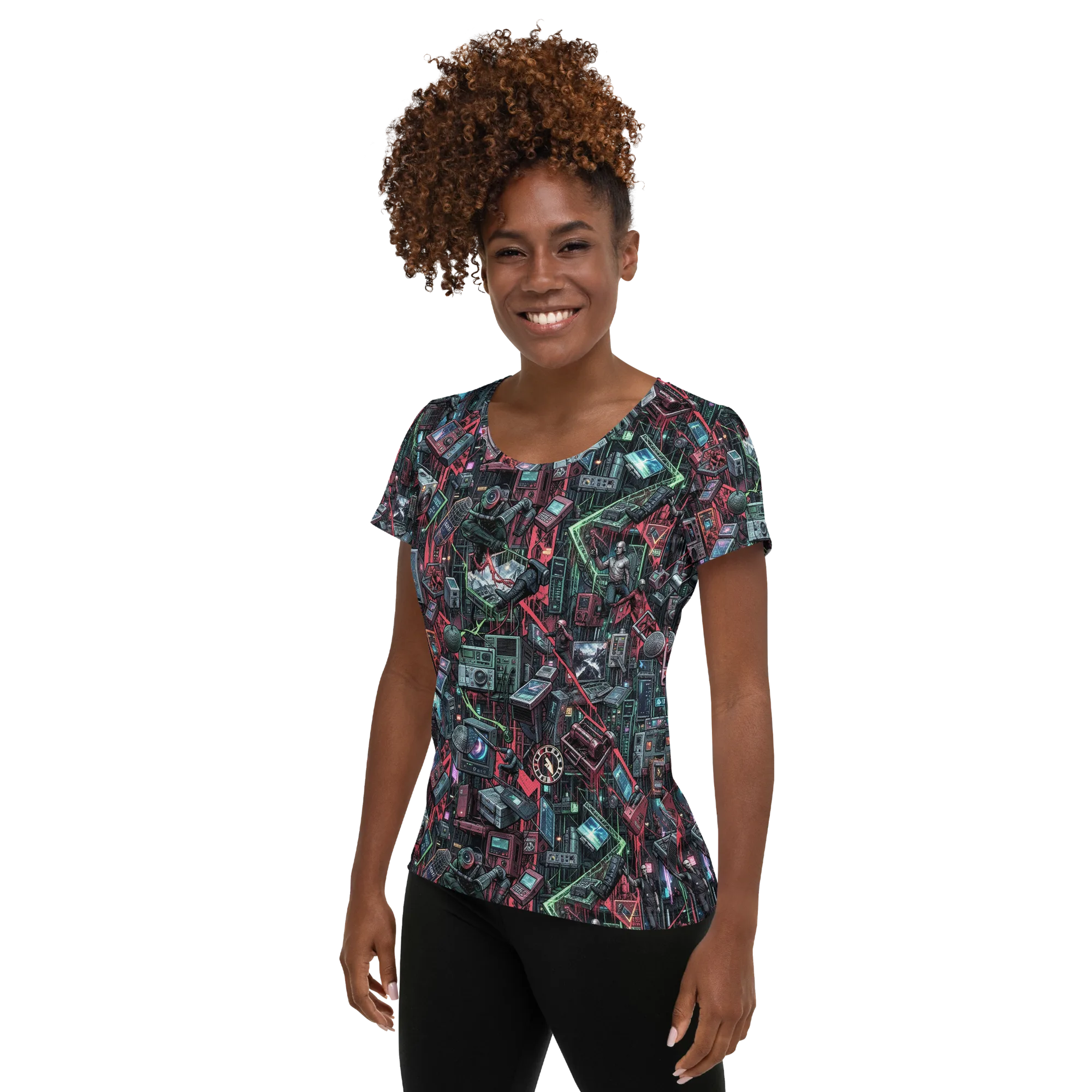 Circuit Catacomb on Women's Athletic T-Shirt — Left
