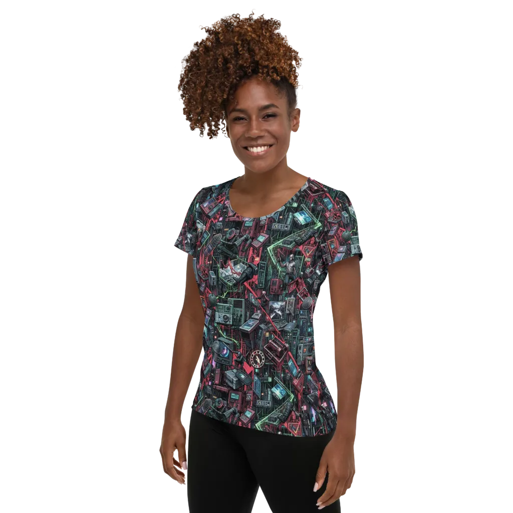 Circuit Catacomb on Women's Athletic T-Shirt — Left