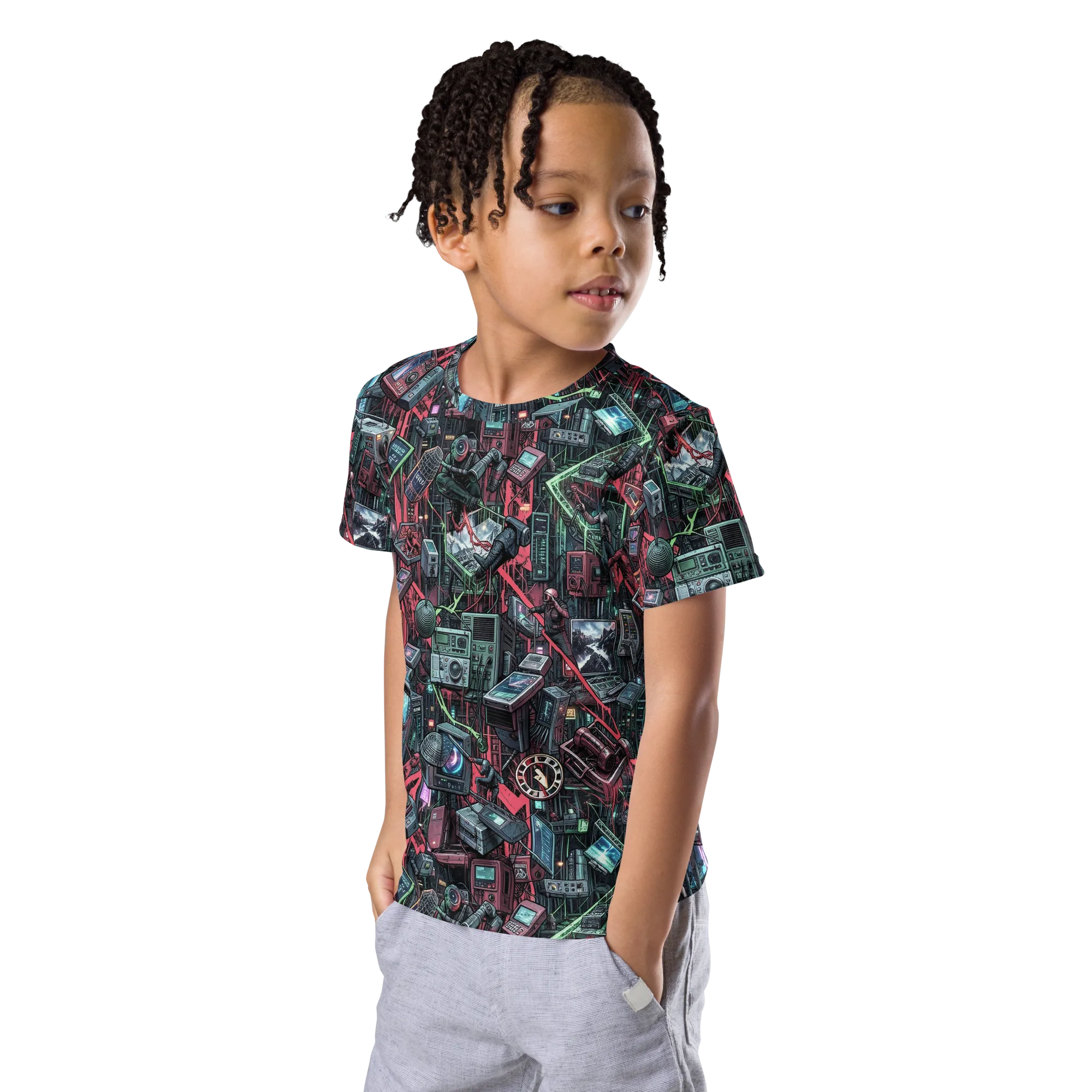 Circuit Catacomb on Kids Crew Neck T-Shirt — Left Front