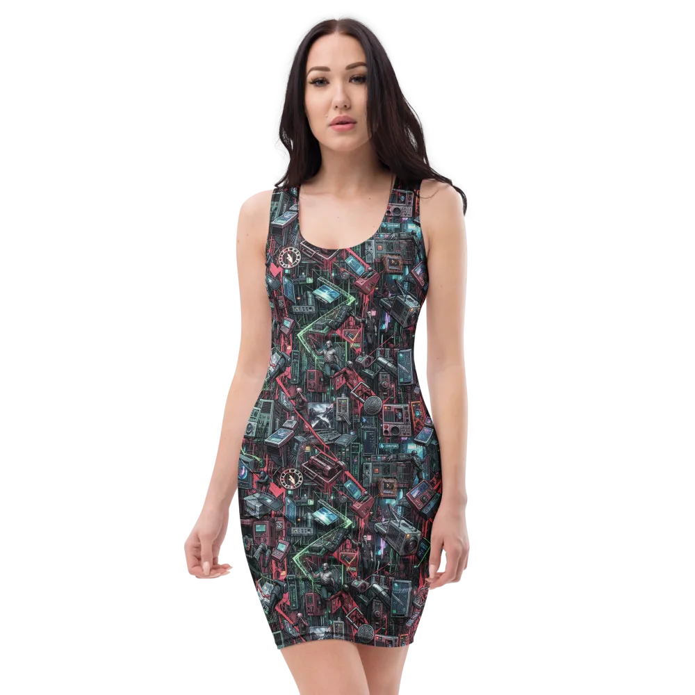 Circuit Catacomb on Bodycon Dress — Front