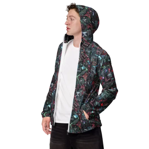Circuit Catacomb on a Men's Windbreaker