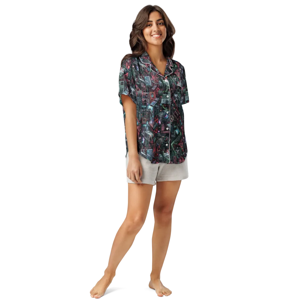 Circuit Catacomb on Women's Short Sleeve Pajama Top — Front