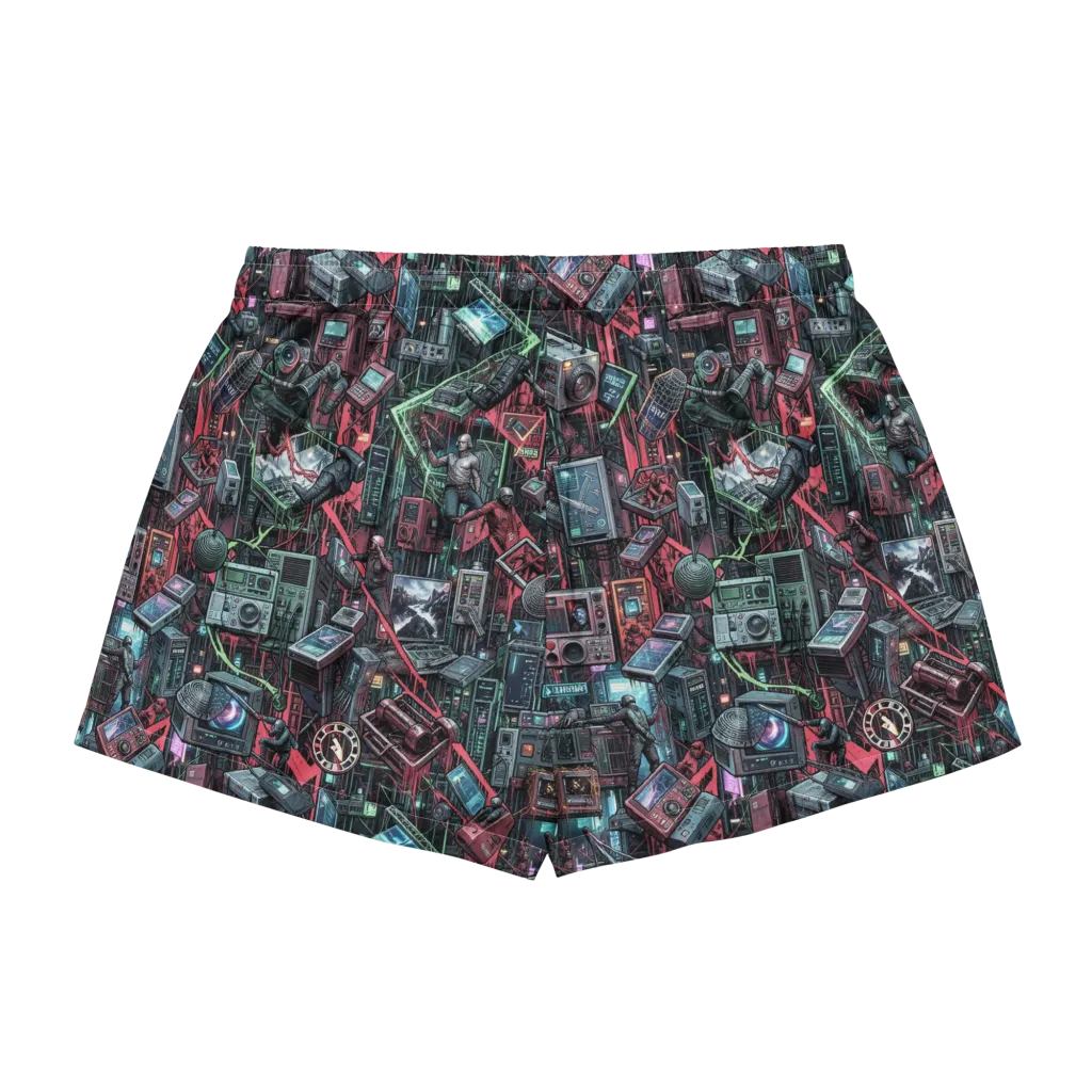 Circuit Catacomb on Women's Pajama Shorts — Back