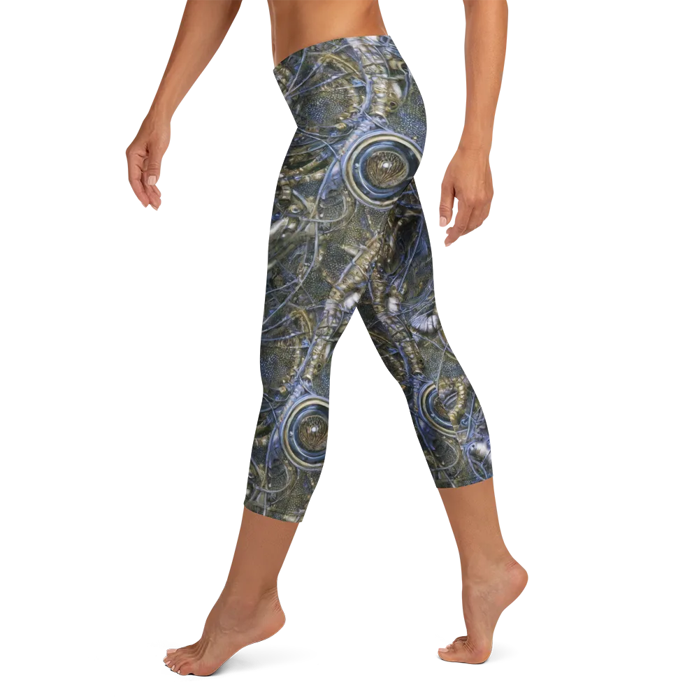 Chrome Shrimp on Capri Leggings — Left