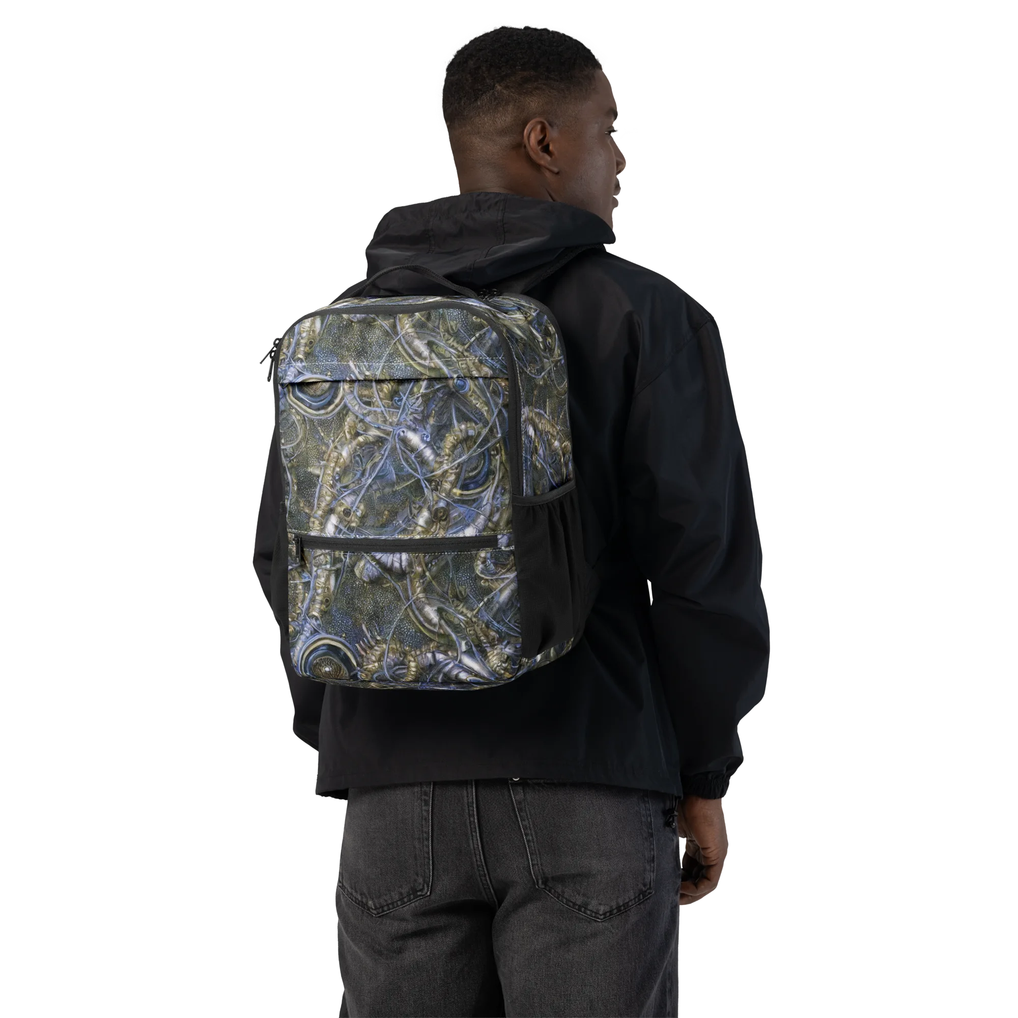 Chrome Shrimp on Utility Backpack — Back