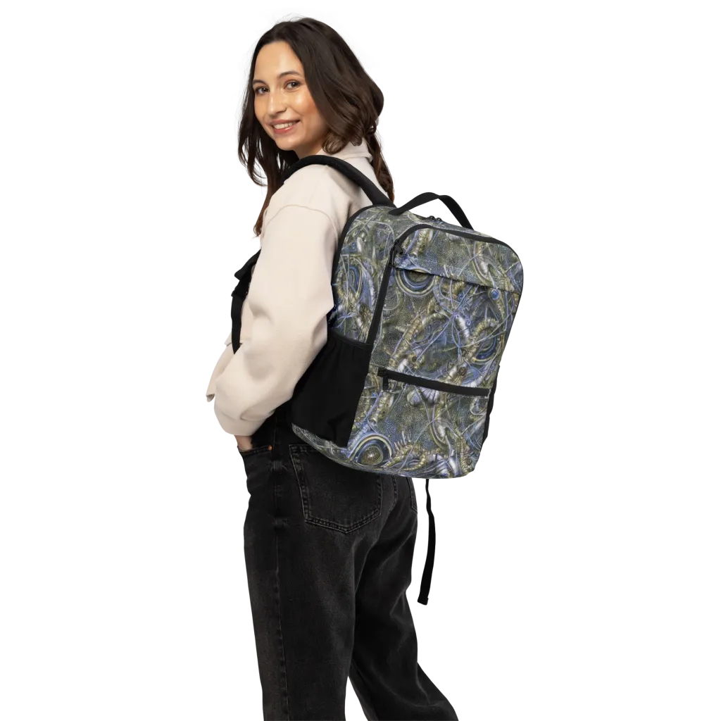 Chrome Shrimp on Utility Backpack — Back