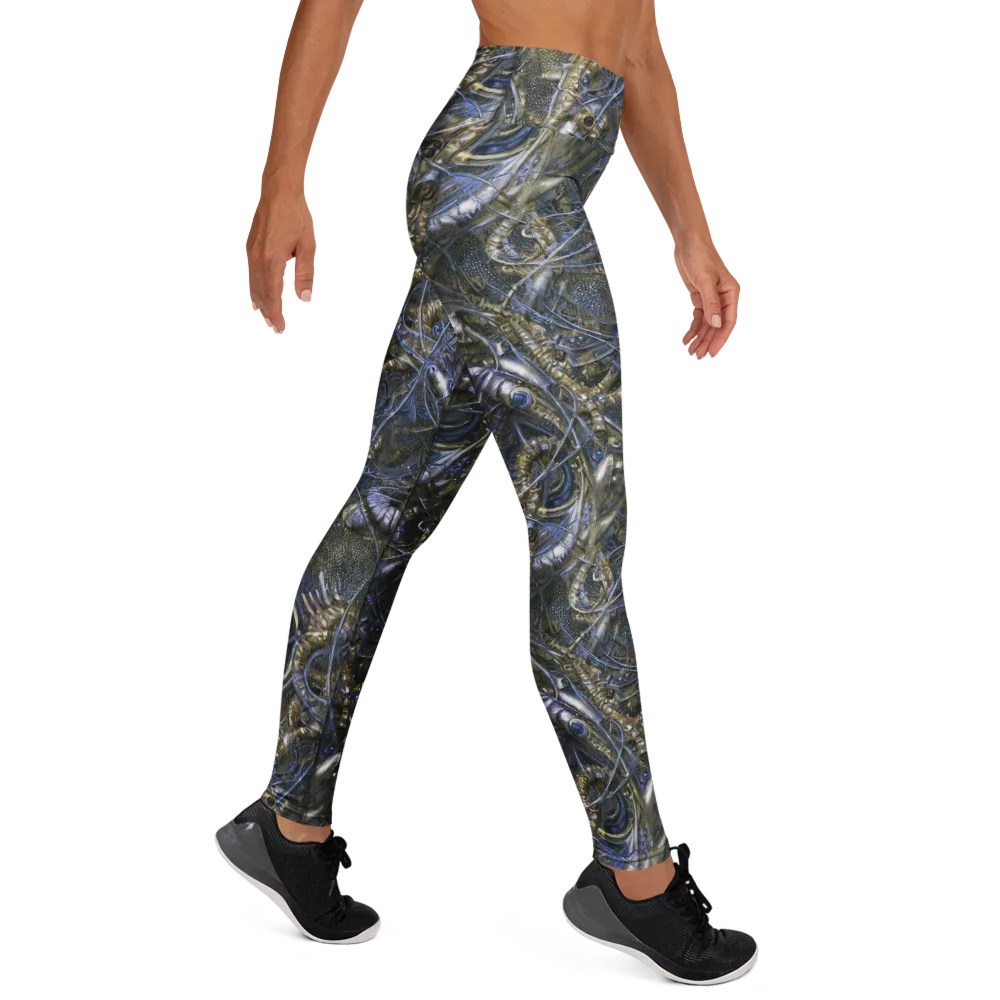 Chrome Shrimp on Yoga Leggings — Right