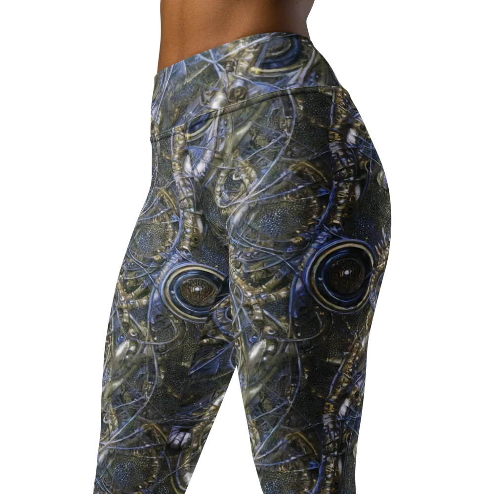 Chrome Shrimp on Yoga Leggings — Left Front