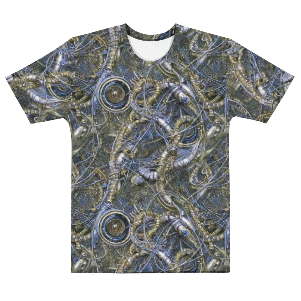 Chrome Shrimp on Men's Cotton Crew Neck T-Shirt — Front