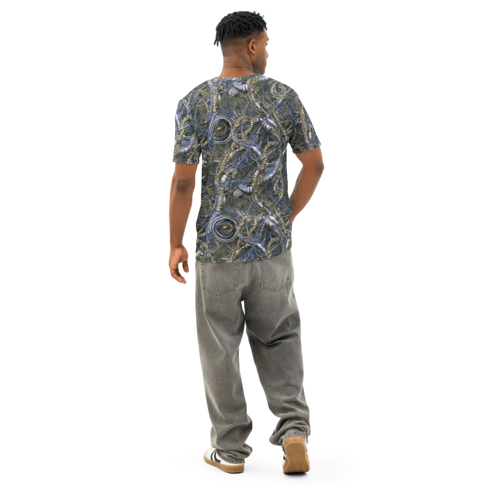 Chrome Shrimp on Men's Cotton Crew Neck T-Shirt — Back