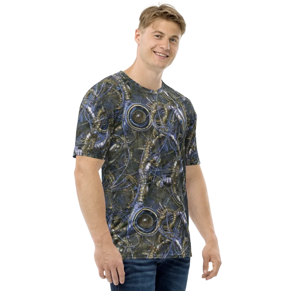 Chrome Shrimp on Men's Crew Neck T-Shirt — Right