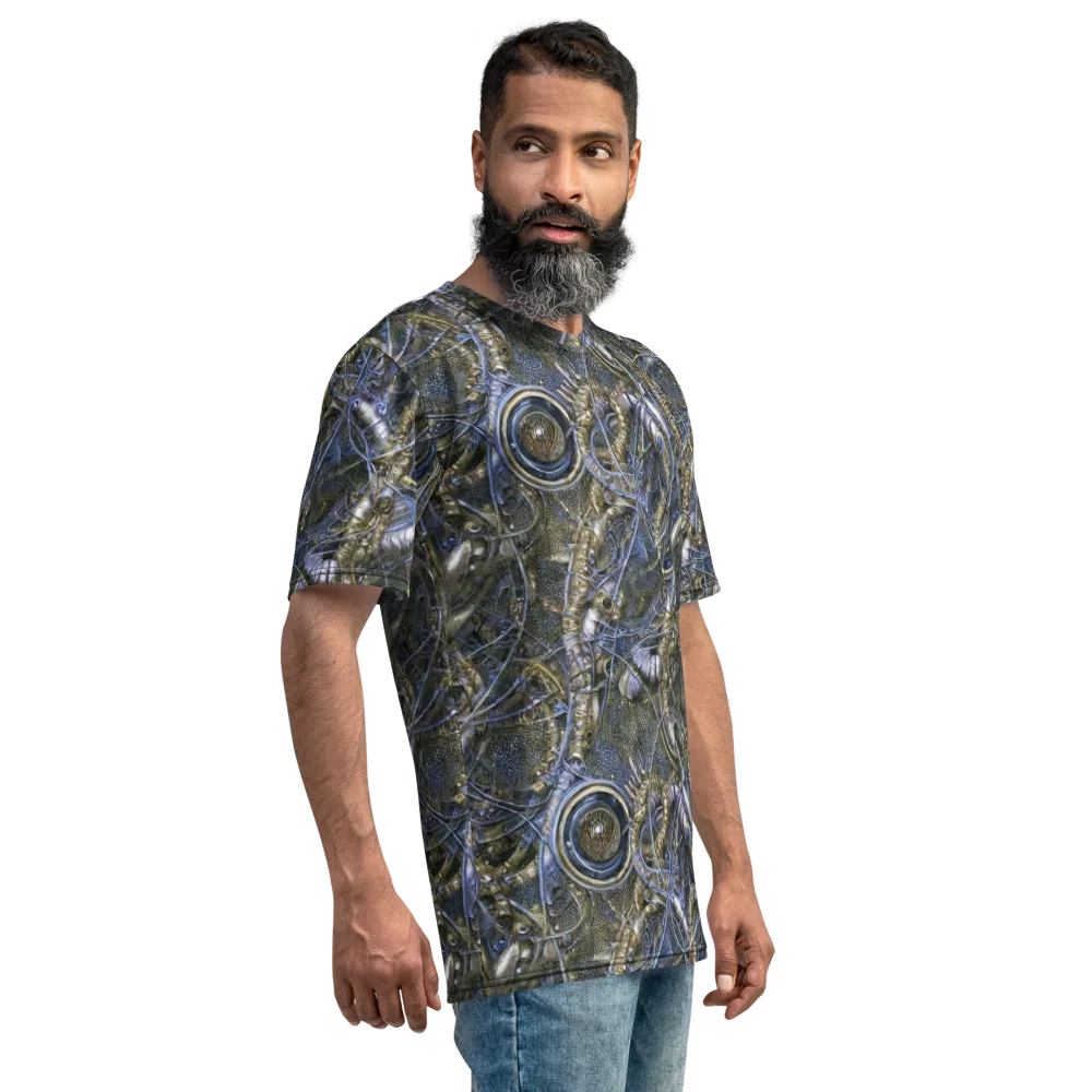 Chrome Shrimp on Men's Crew Neck T-Shirt — Right