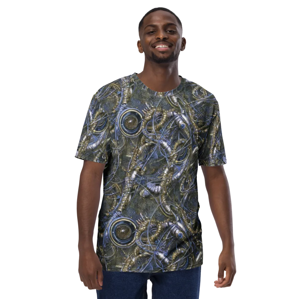 Chrome Shrimp on Men's Crew Neck T-Shirt — Front