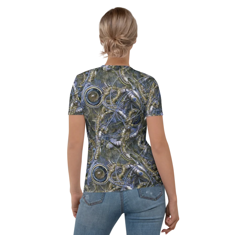 Chrome Shrimp on Women's Crew Neck T-Shirt — Back