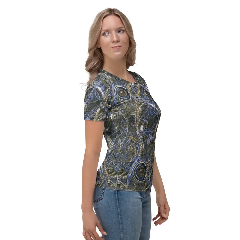 Chrome Shrimp on Women's Crew Neck T-Shirt — Right