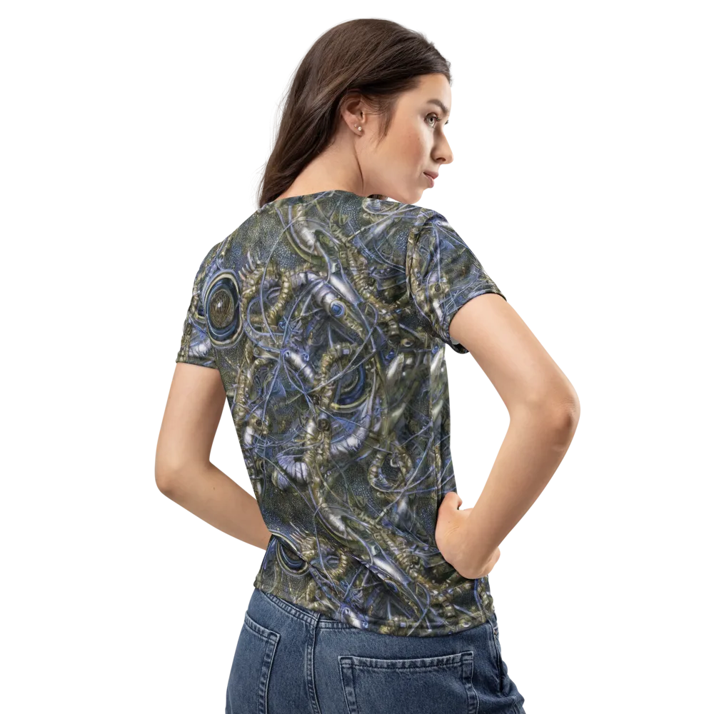 Chrome Shrimp on Women's Crew Neck T-Shirt — Back