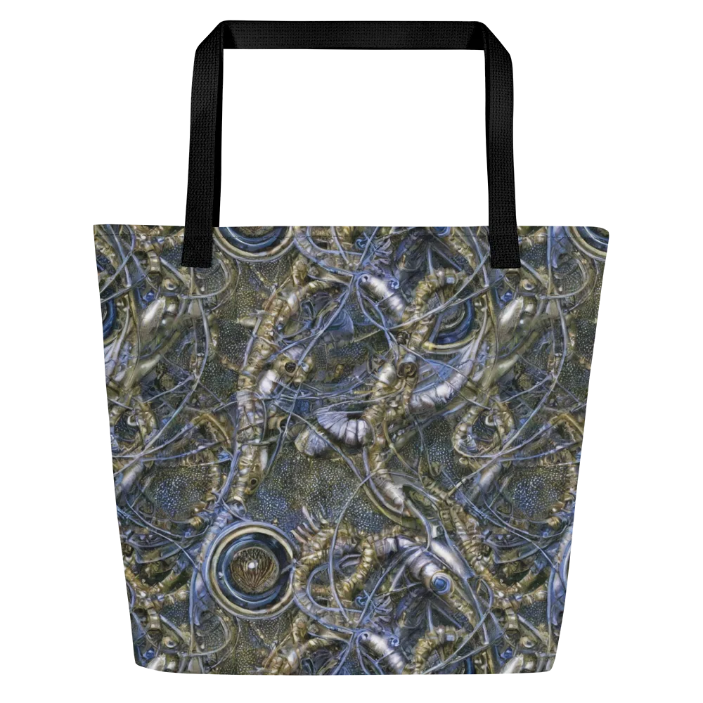 Chrome Shrimp on Large Tote Bag W/ Pocket — Front