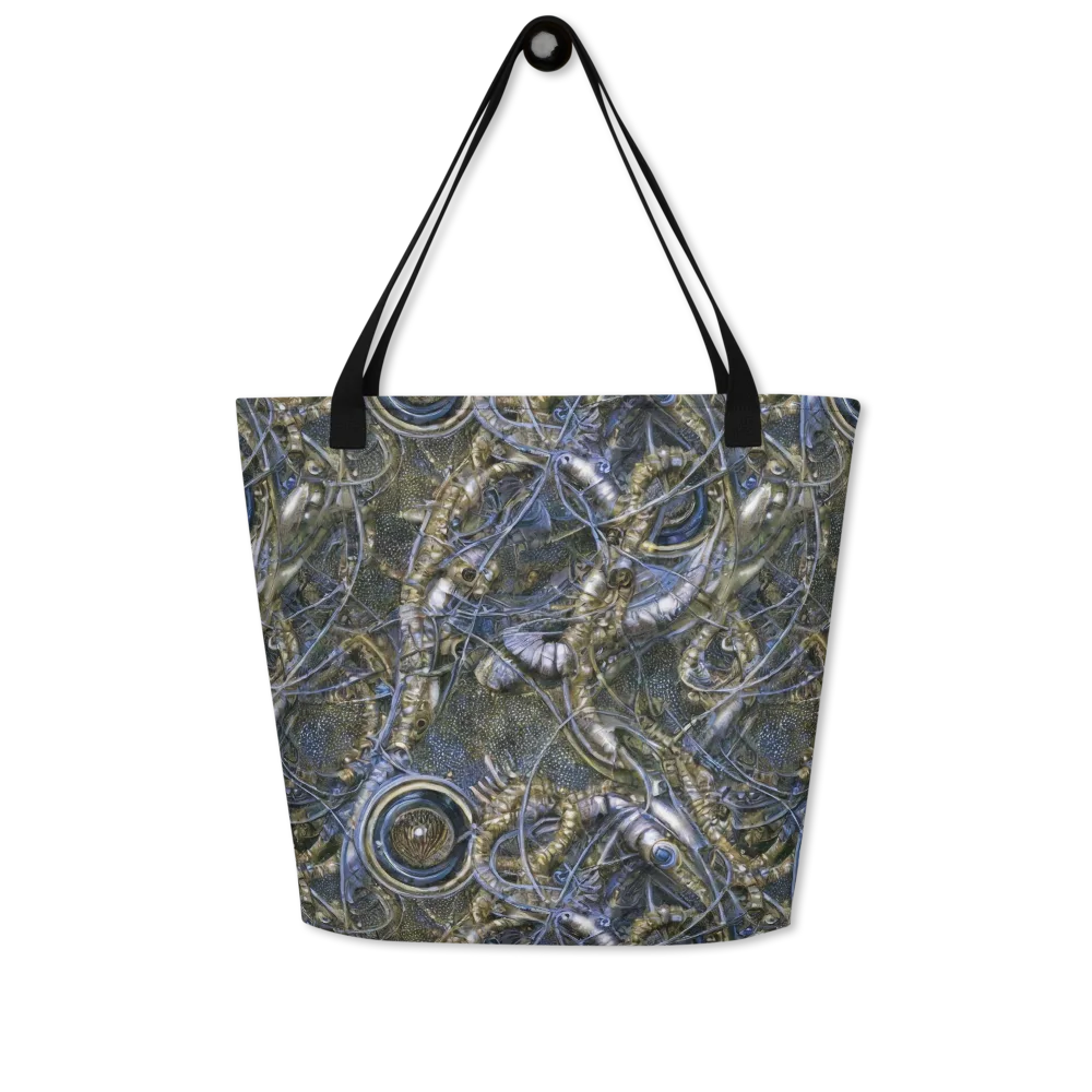 Chrome Shrimp on Large Tote Bag W/ Pocket — Front