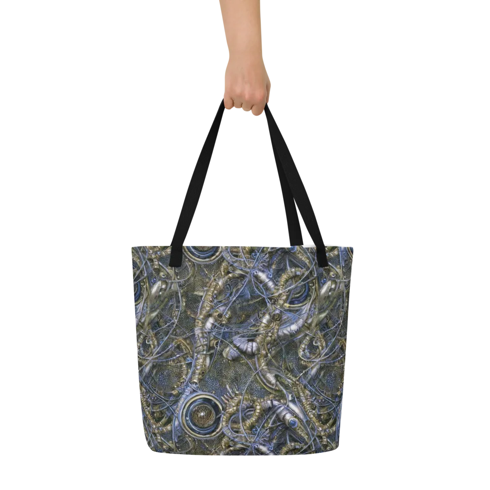 Chrome Shrimp on Large Tote Bag W/ Pocket — Front