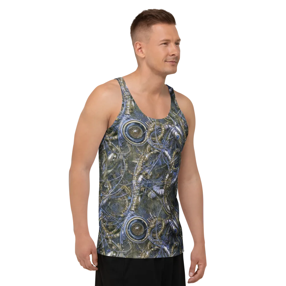 Chrome Shrimp on Men's Tank Top — Right Front