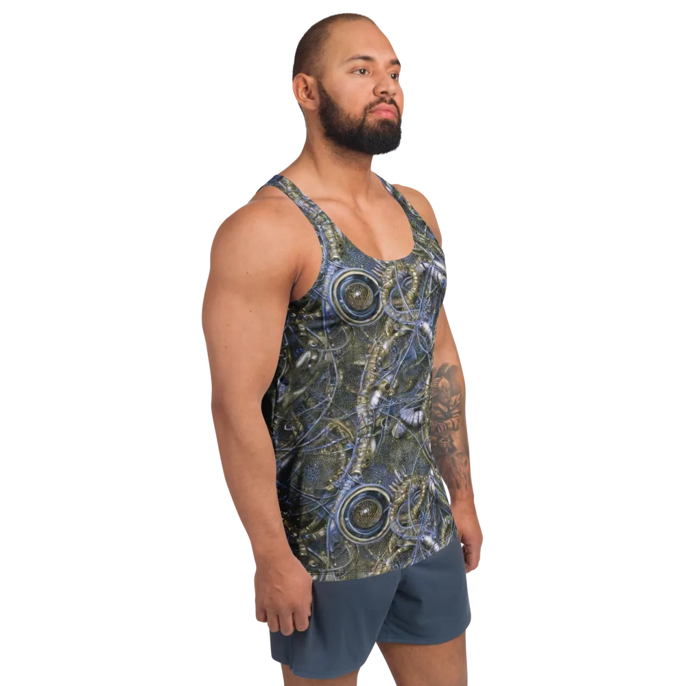 Chrome Shrimp on Men's Tank Top — Right Front