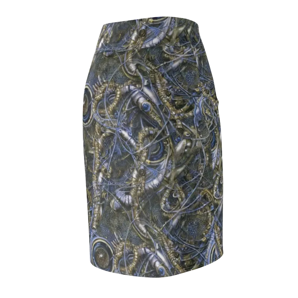 Chrome Shrimp on Pencil Skirt — Back Side