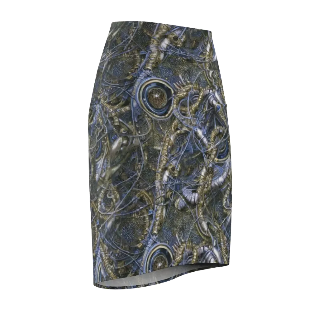 Chrome Shrimp on Pencil Skirt — Front Side