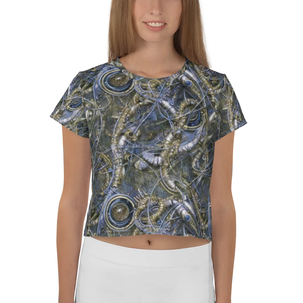 Chrome Shrimp on Crop Tee — Front