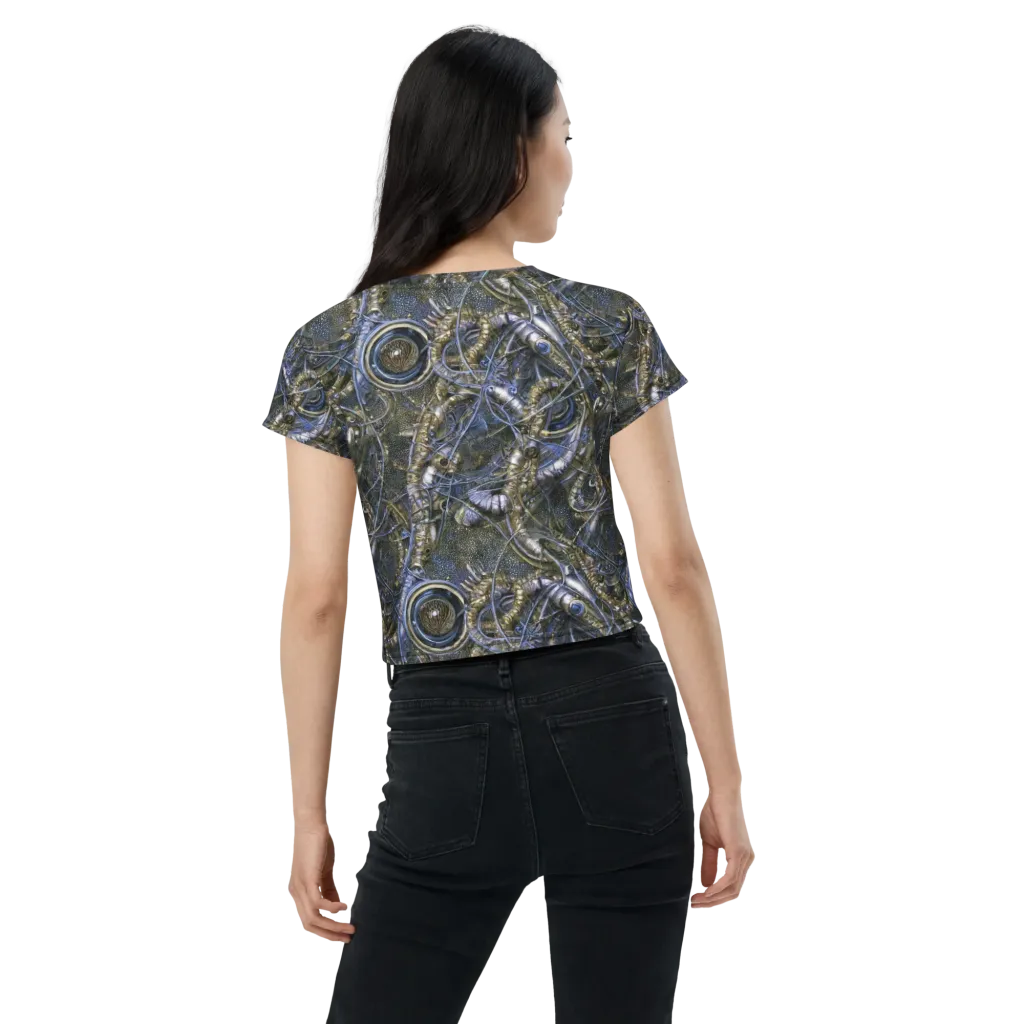 Chrome Shrimp on Crop Tee — Back