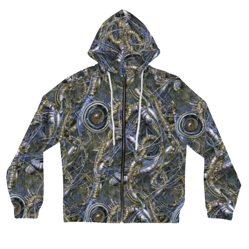 Chrome Shrimp on a Women's Full-Zip Hoodie