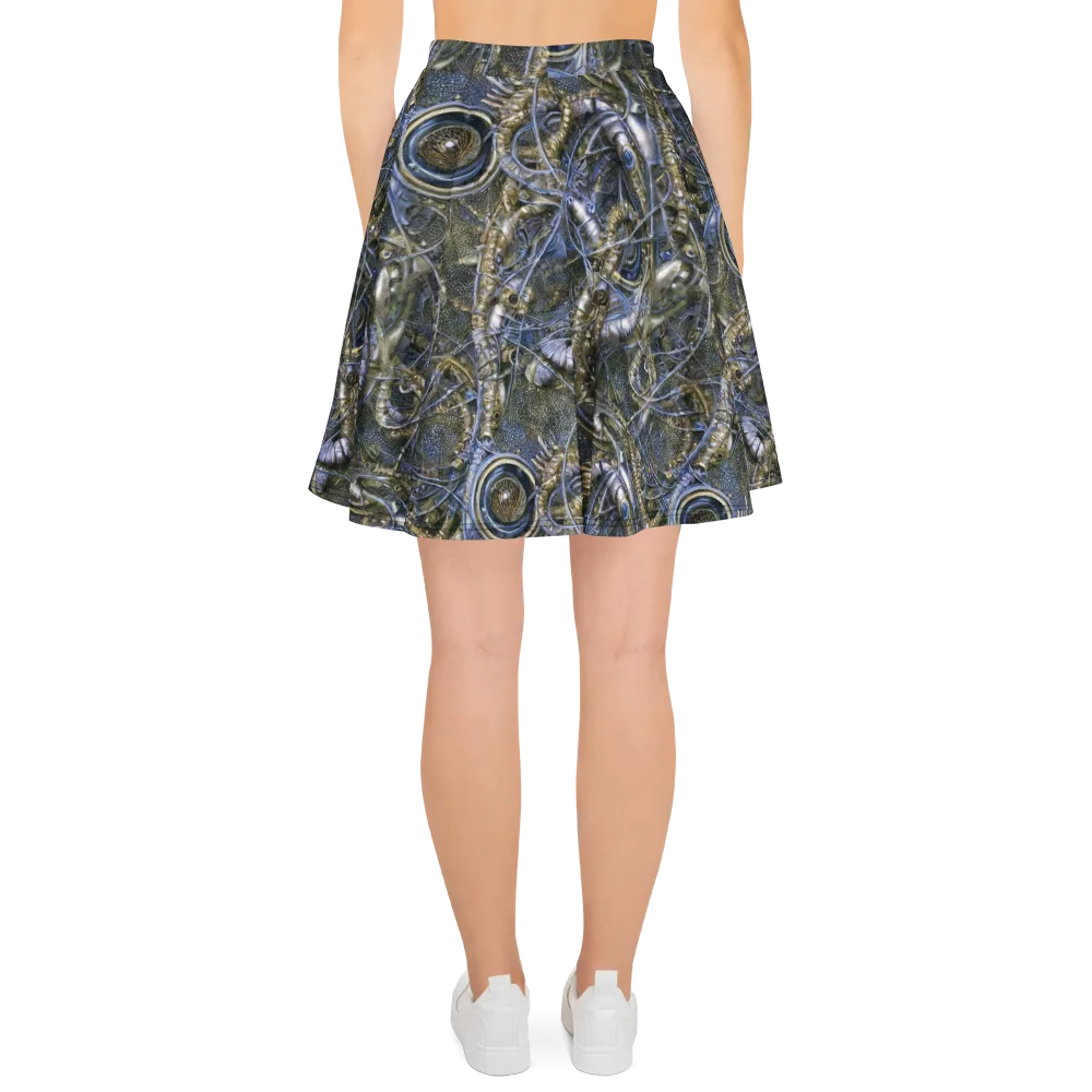 Chrome Shrimp on Skater Skirt — Back