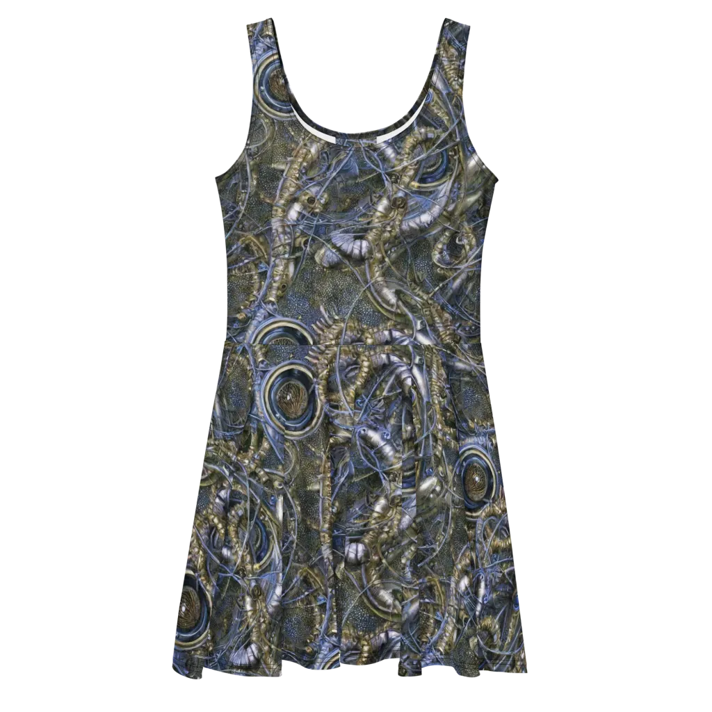 Chrome Shrimp on Skater Dress — Front
