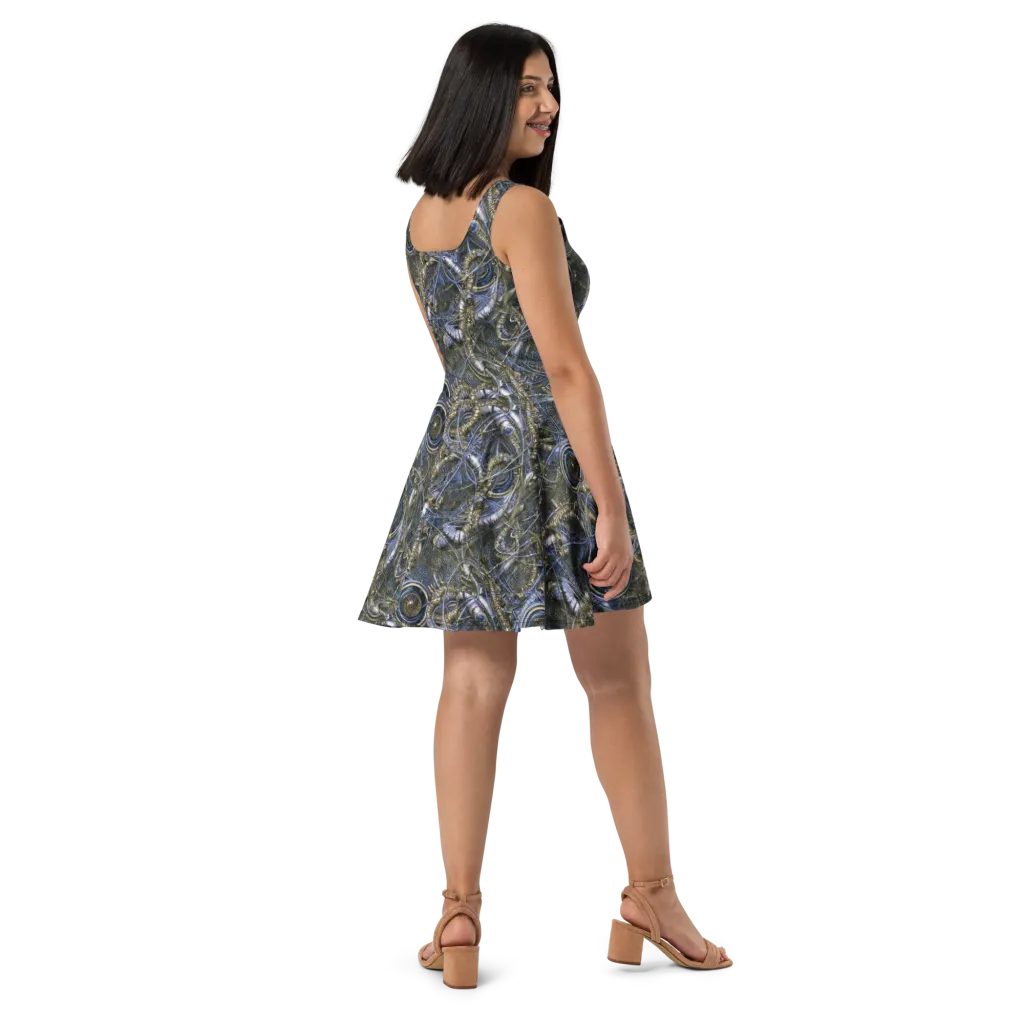 Chrome Shrimp on Skater Dress — Right