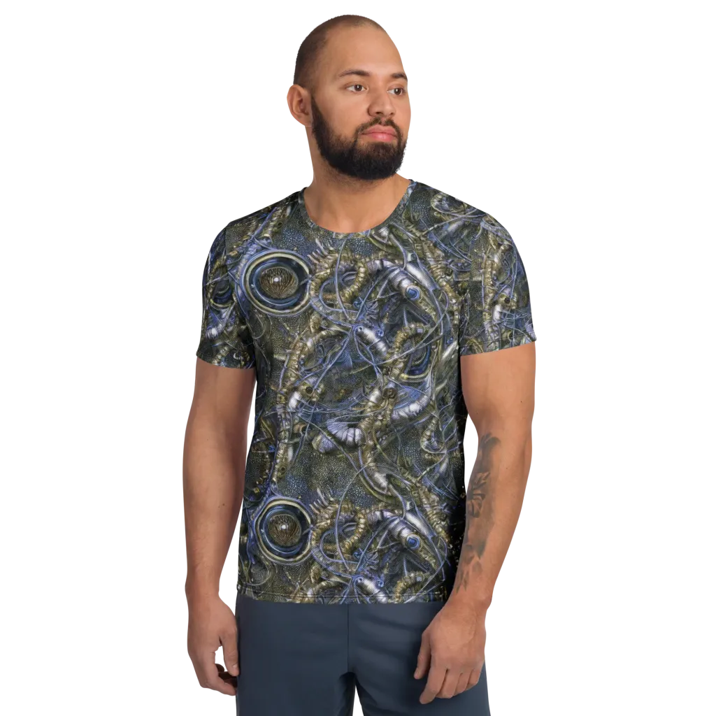 Chrome Shrimp on Men's Athletic T-Shirt — Front