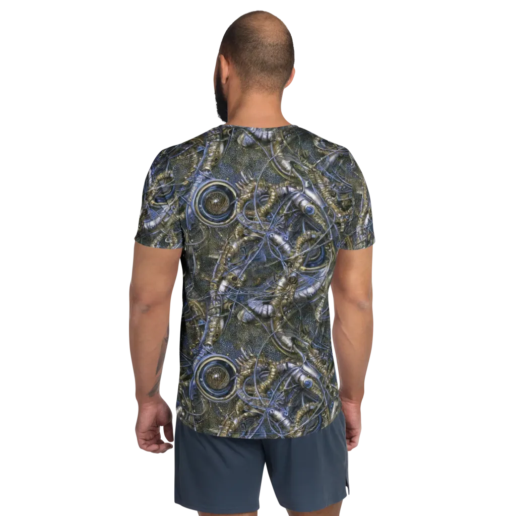Chrome Shrimp on Men's Athletic T-Shirt — Back