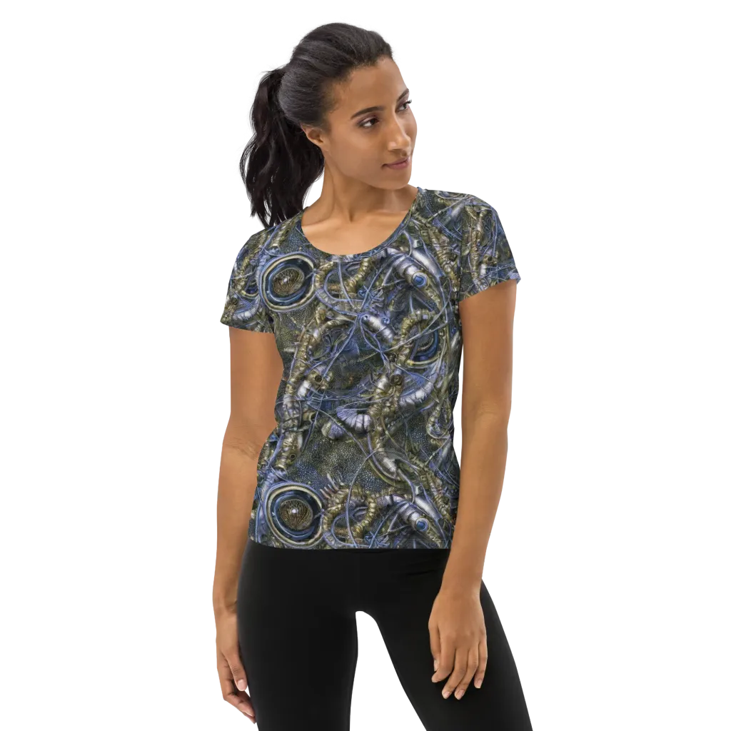 Chrome Shrimp on Women's Athletic T-Shirt — Front